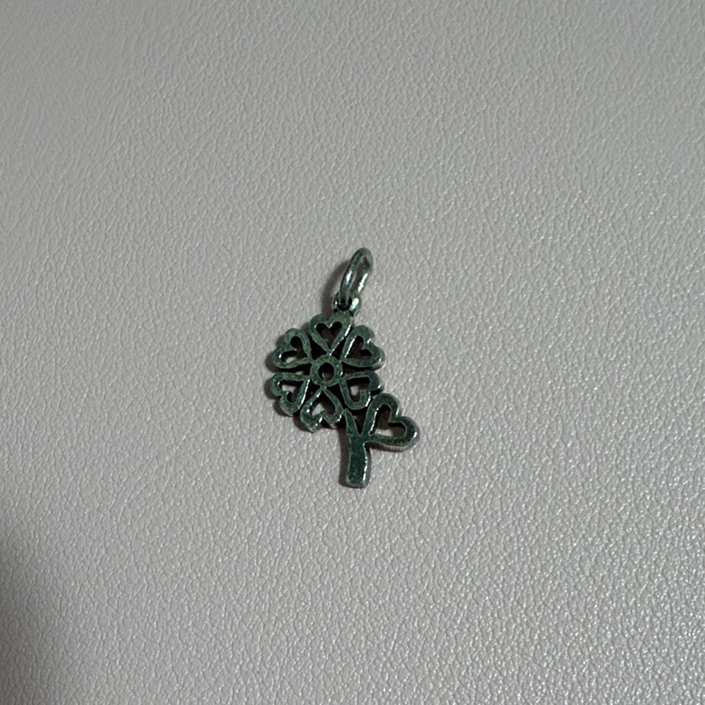 James Avery Silver Heart Flower charm